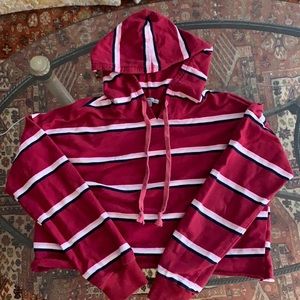 Charlotte Russe Striped Cropped Hoodie